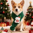 thumbnail image 4 of Tvtnvo Christmas Knitted Pet Scarf Holiday Snowflake Pattern Soft Warm Acrylic Cozy Neck Accessory for Dogs and Pets Adjustable Loop Closure for Walks Photos Green Large, 4 of 5