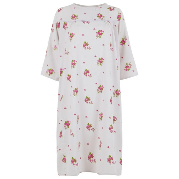 Personal Touch Women's Adaptive Flannel Backwrap Gown (02 - Pink Roses, XXX-Large)