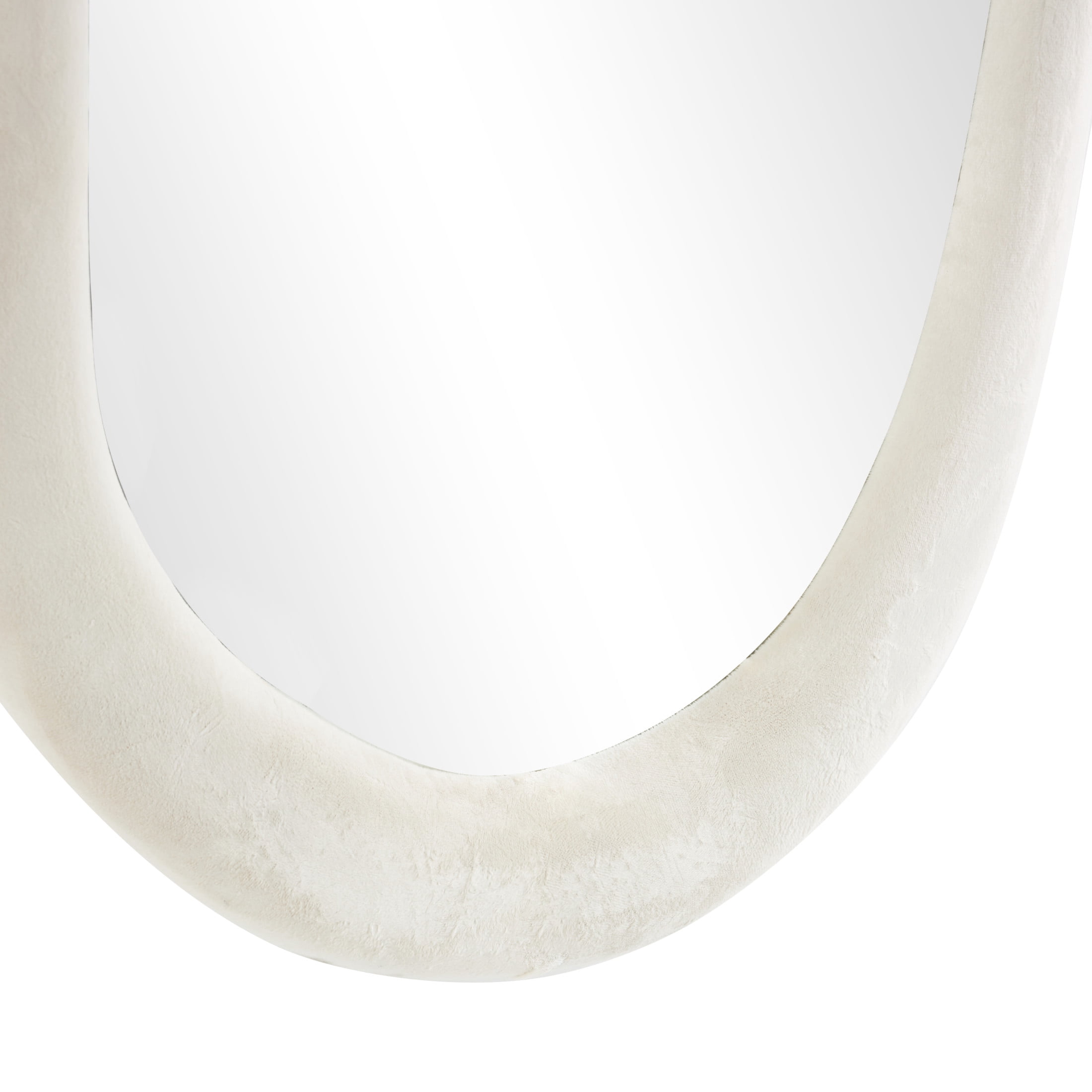 DecMode 26" x 65" White Wavy Abstract Wall Mirror