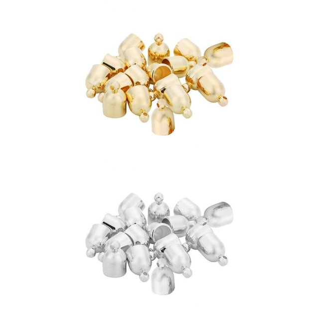de 200 Tono de Plata Dorado Collar Cordón Crimpado Tapas Finales Borla Caps Broche de para Cuero Llavero Collar Pendientes Joyería