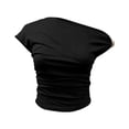 thumbnail image 6 of FUYUDY Women Tshirts Slim Fit Ribbed Short Sleeve T-Shirt Soft Basic Stretch Casual Tee Tops For Everyday Comfort Breathable Female Solid Color Dailywear, 6 of 6