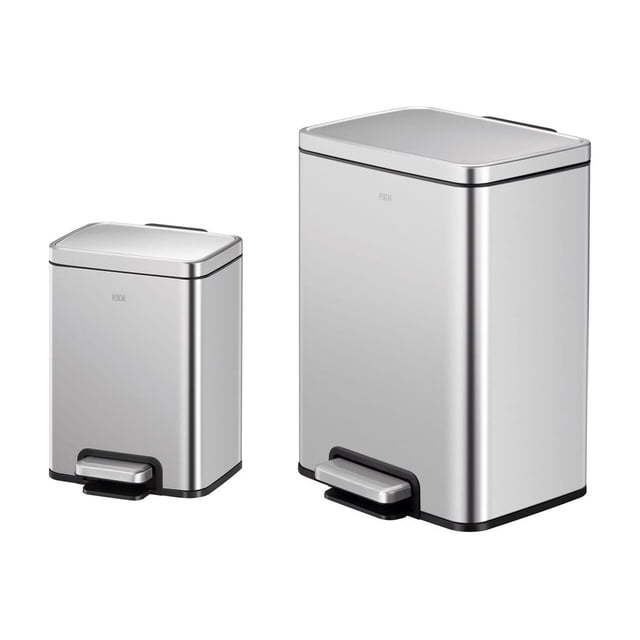 EKO Madison Combo 2 botes de basura con pedal 20L y 6L. Acabado acero inoxidable cierre suave de tap EKO EK9361MT-6L+20L