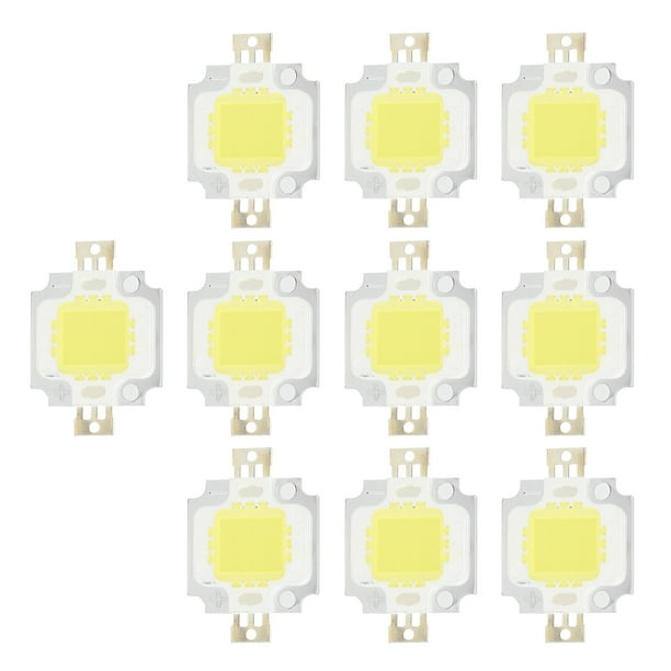 Cuentas De Lámpara LED, 10 Uds. Cuentas De Luz COB De Luz Blanca Pura 10W/6500K 12V/700mA Para Accesorios De Lámpara DIY