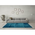 thumbnail image 3 of Ahgly Company Indoor Square Abstract Turquoise Blue Modern Area Rugs, 8' Square, 3 of 4