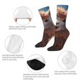 thumbnail image 3 of Vsdgher Fluffy Alpaca Mountain Meadow Crew Socks for Men & Women, Breathable Casual Athletic Ankle Socks, 3 of 6