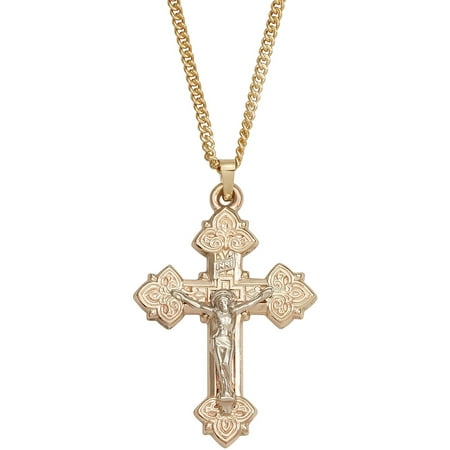 10kt Gold Crucifix Cross Necklace, 22