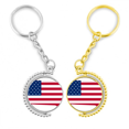 thumbnail image 1 of South Dakota USA mapa estrellas rayas bandera forma Anillo de oro de metal llavero llavero, 1 of 4