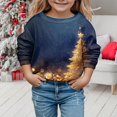 thumbnail image 2 of Gubotare Little Girls Sweatshirts Cotton Long Sleeve Crewneck Pullover Toddler Kids Winter Warm Shirt Sweater Tops Merry And Bright Sweatshirt (Navy,5-6 Years), 2 of 4