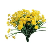 Artificial flowers 6PCS Artificial Flowers Fake Outdoor UV Resistant Plants Faux Plastic-Greenery