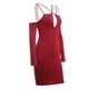 thumbnail image 2 of VISgogo Vestido ajustado de manga larga para mujer, correa de espagueti ahuecada Color sólido Cremallera trasera Fiesta de noche Club Boda de una sola pieza VISgogo moda, 2 of 8