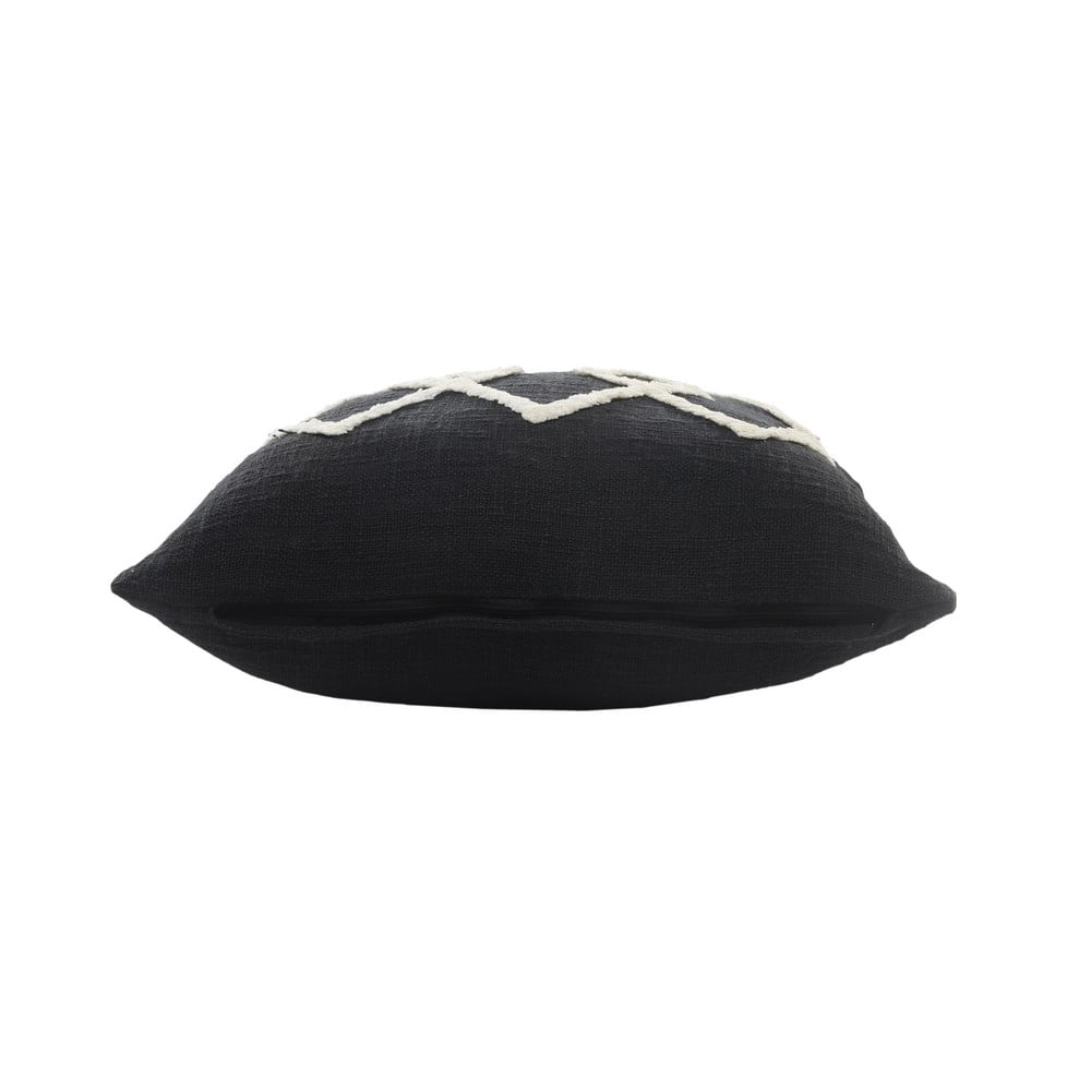 Ox Bay Overlap Diamond Geometric Tufted Cotton Throw Pillow, Black / White, 20 in.