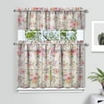 thumbnail image 2 of Kitchen Curtains and Valance Set 36 Inch Tier Pioneer Colorful Floral 3 Pieces Set Dining Room Small Curtain Drapes Cafe Curtains Valance for Home Decor Rod Pocket, 2 of 6