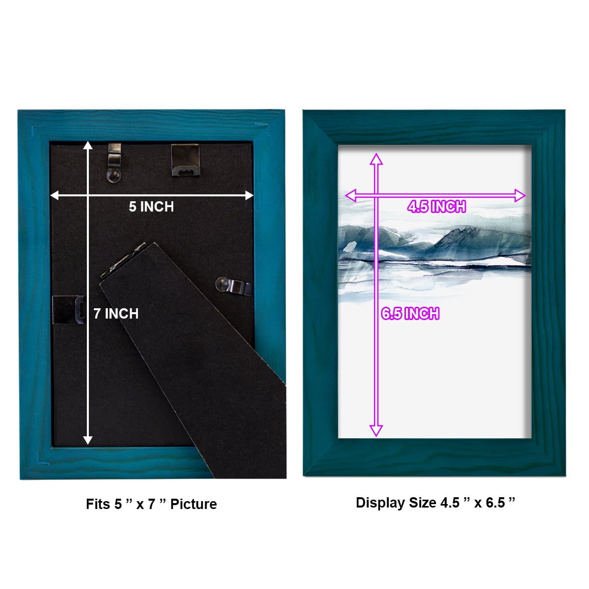 Stark Horizon I - Framed Print w/glass - Ocean Blue