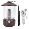 thumbnail image 1 of 260ml Retro Humidifier with Light, Quiet Multi-Function Camping Lamp, Aromatherapy Diffuser, Essential Oil Diffuser, Dark Brown, 1 of 4