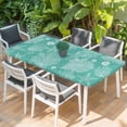 thumbnail image 2 of Teal Coastal Table Cloths for 5 Foot Rectangle Tables, Starfish Coral Summer Beach Ocean Patio Waterproof Elastic Fitted Tablecloths, Washable Rectangular Table Cover for Camping, 2 of 8