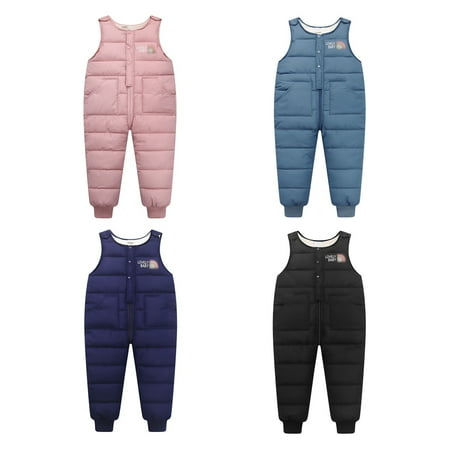 

BULLPIANO Todder Baby Boy Girl Warm Vest Down Overalls Jumpsuit Puffer Snow Pants 0-4 Years