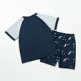 thumbnail image 5 of LIIPEE Boys Outfits Casual Cartoon Graphic Printed Short Sleeve Crew Neck T Shirt And Shorts Two Piece Set Toddler Kids Summer Breathable Comfortable Soft Cute Daily Clothes,Navy,4-5 Years, 5 of 8