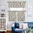 thumbnail image 2 of Vintage Grey Flower Kitchen Curtains Sets for Windows 36 Inch Length, Farmhouse Botanical Floral Retro Rod Pocket Window Treatments Tier Curtains and Valances Set for Bedroom/Bathroom, 2 of 8