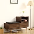 thumbnail image 2 of 47.24 Inch Shoe Storage Bench Entryway Modern Shoe Changing Cabinet With Cushion Shoe Rack For Hallway Bedroom, 2 of 9