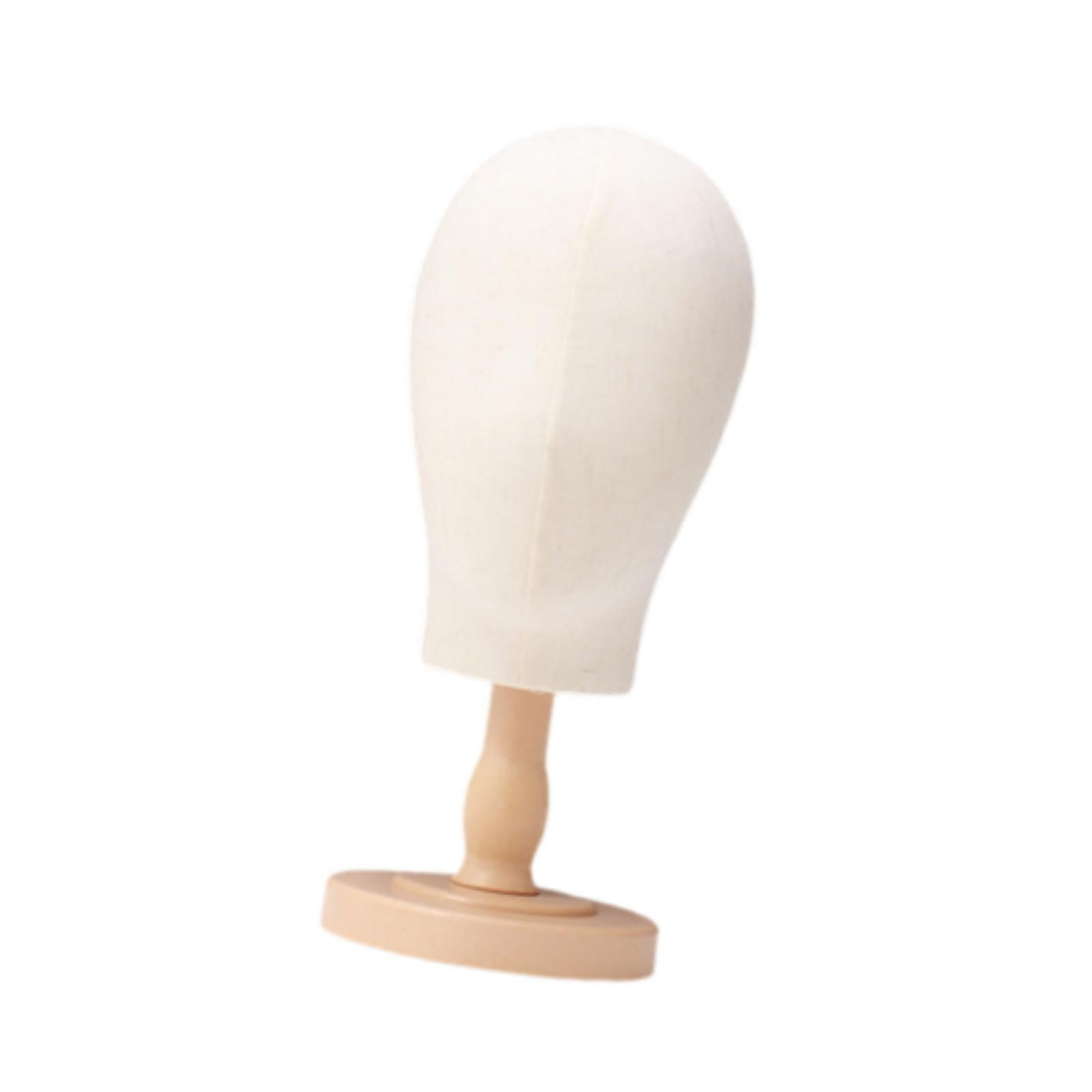 Serenable Mannequin Head Multifunctional Hat Rack Standing Stand for Cap Salon Wood Color short
