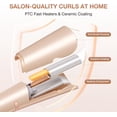 thumbnail image 5 of Automatic Rotating Curling Iron for Beginners, 1.25'' Beach Waves Curling Wand for Long Hair with Anti-Scald Cover, 500 Million Ionic, 3 Temp 2-Way Rotating, Dual  Travel Hair Curler, Champagne, 5 of 6