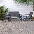 thumbnail image 1 of vidaXL 3 Piece Garden Glider Lounge Set Black Textilene and Steel, 1 of 5