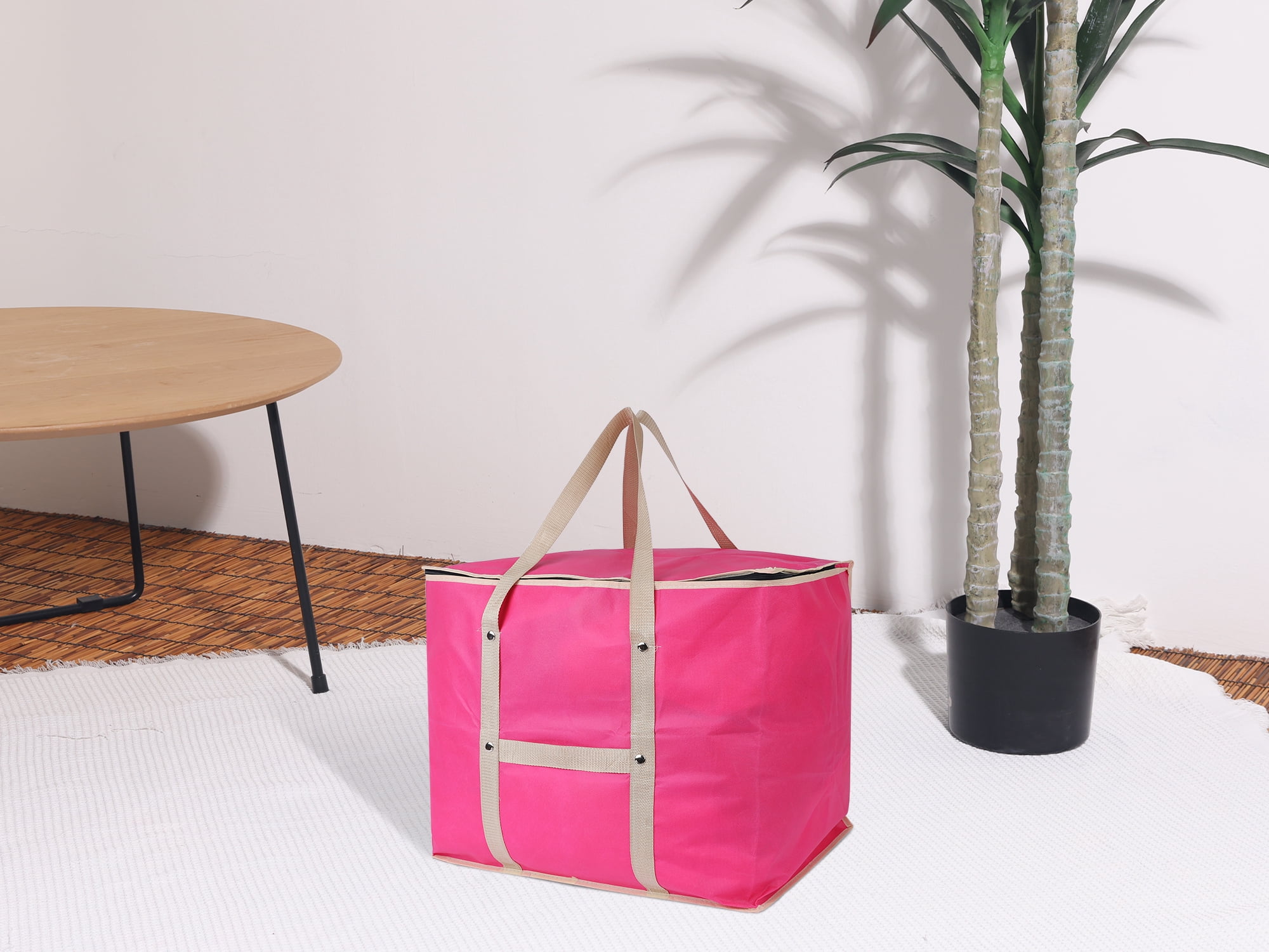 Unique Bargains 1 Pack Clothes Storage Bags Moving Bags Rose Red 24*20*16in