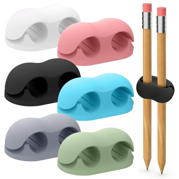 CozeLy Adhesive Pen Holder Soft Silicone Pencil Holder for Desk Wall Mount Flexible Pen Clip for Office Classroom Organization and Home Workspace