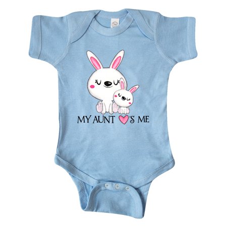 

Inktastic My Aunt Loves Me- bunny family Gift Baby Boy or Baby Girl Bodysuit