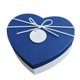 thumbnail image 1 of KAKOWELY 1 exquisita caja de regalo con lazo en forma de corazón para San Valentín, cumpleaños, talla M (fondo blanco y tapa azul), 1 of 4