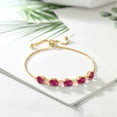 thumbnail image 4 of Gem Stone King 7.76 Ct Red Created Ruby E-F Lab Grown Diamond 18K Yellow Gold Plated Silver Bracelet for Women, 4 of 4
