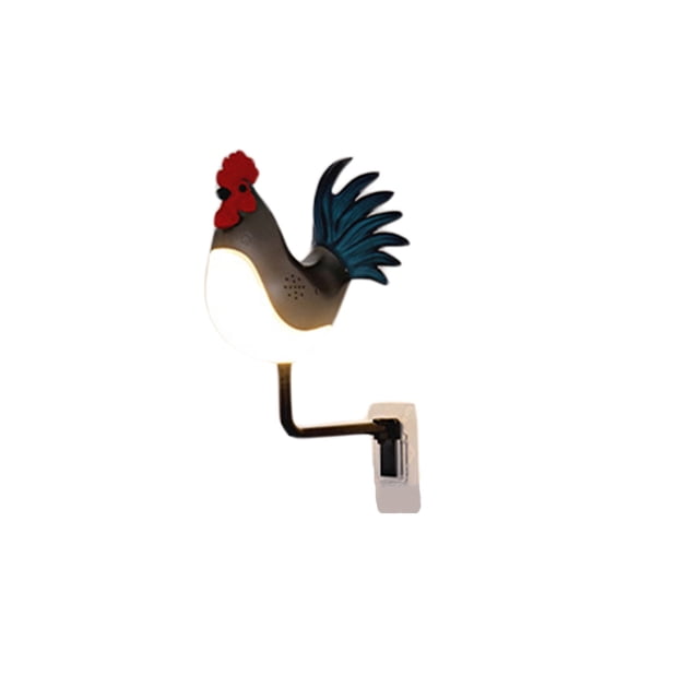 Binwennn Rooster Shape Wall Night Light USB Remote Control 3 Color Temperatures