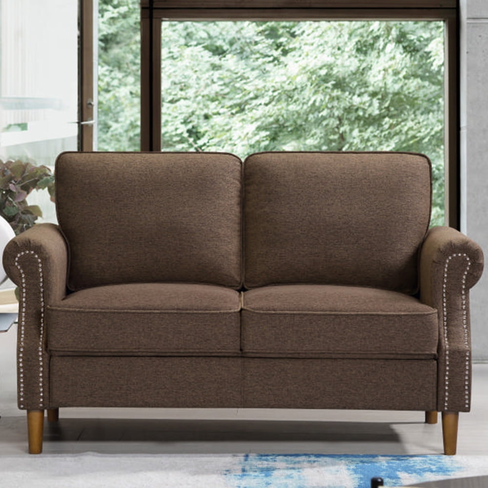 Kepooman 56" Modern Velvet Farbic Loveseat Sofa, Overstuffed