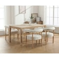 thumbnail image 3 of Guyou Solid Wood Dining Table, 59" Farmhouse Large Size Rectangular Dining Table for 4-6 People, Modern Kitchen Table for Living Room Dining Room Kitchen, White Wash, 3 of 9