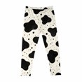 thumbnail image 3 of Lutiedan Cow Print Legging for Girls High Waisted Athletic Workout Pants Casual Full Length Running Leggings Size 3-8, 3 of 7