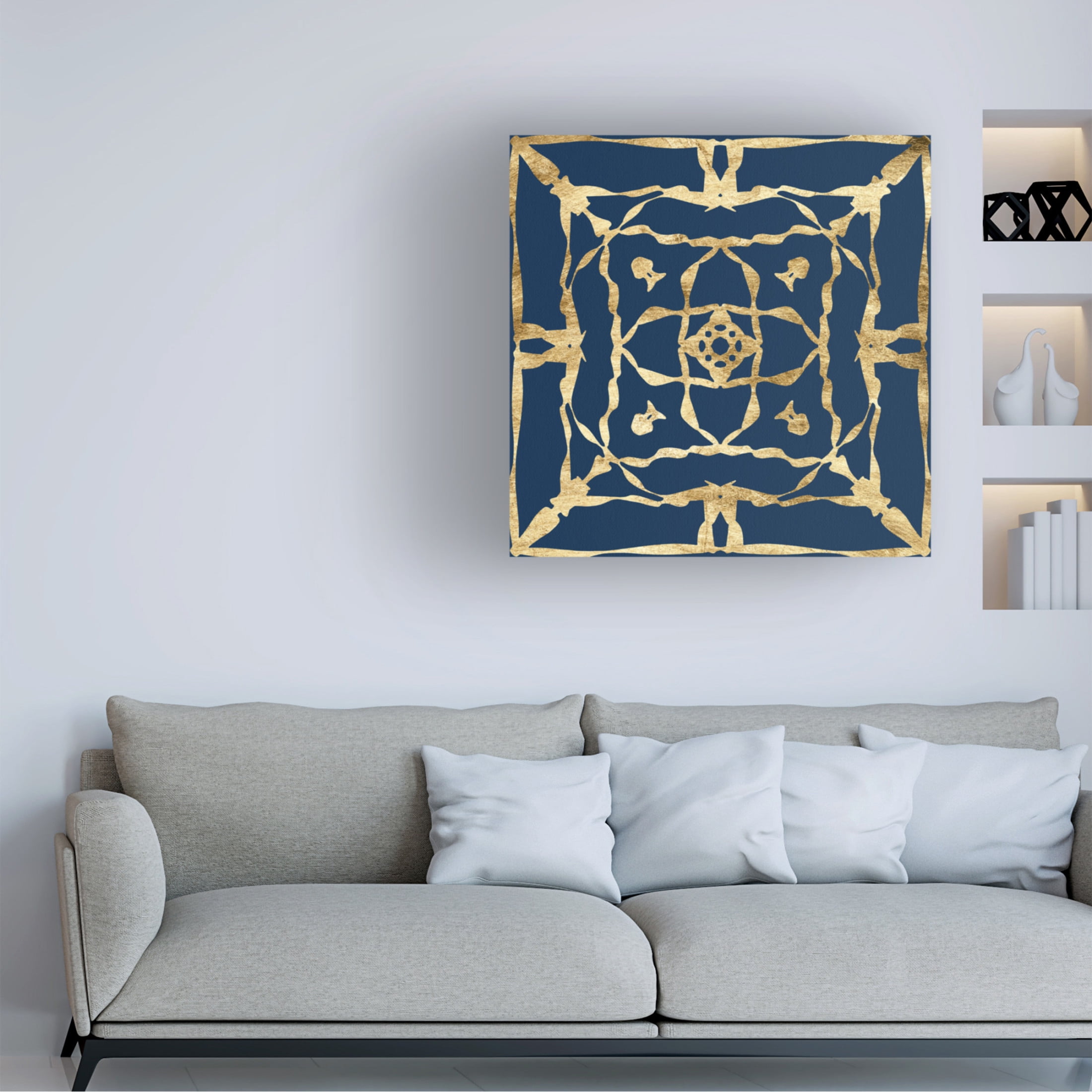 Trademark Fine Art Alonzo Saunders Motif on Blue II Canvas Wall Art