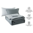 thumbnail image 3 of Mainstays 7-Piece Reversible Bed in a Bag Comforter Set with Sheets, Gray, King, 3 of 12