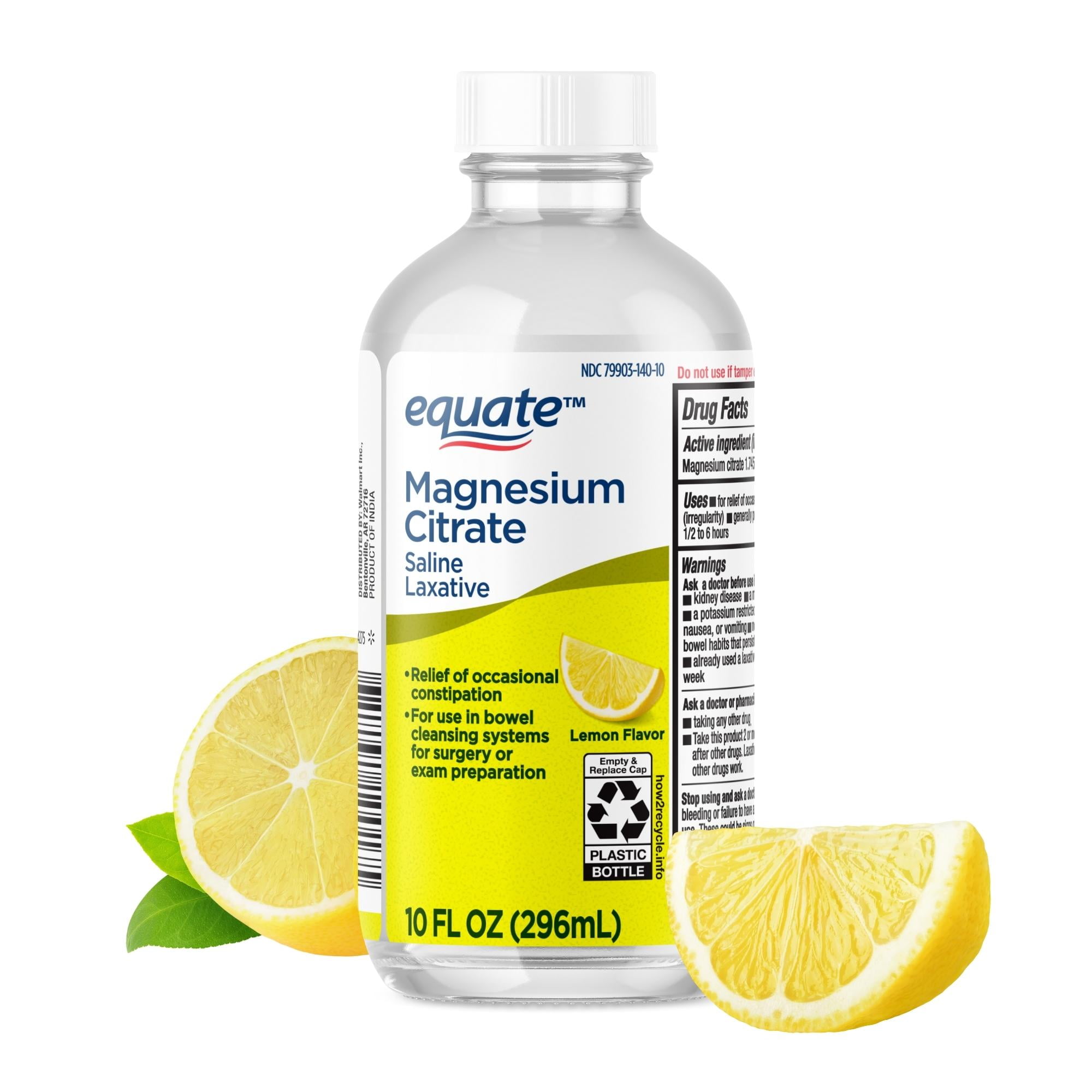 Equate Magnesium Citrate Saline Laxative Liquid Supplement, Lemon