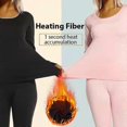 thumbnail image 3 of Thermal Underwear Set Women Autumn Winter Warm Underwear Suit O-neck Shirt+ Long Pants Solid Color Slim Ladies Clothes, 3 of 5