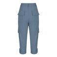 thumbnail image 6 of Noric Women's High Waisted Capri Cargo Pants with Pockets Casual Summer Hiking Workout Travel Cropped Pants, 6 of 9