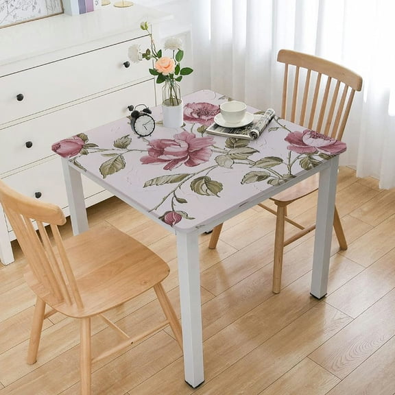BANET Vinyl Tablecloth with Flannel Backing Oil-Proof PVC Table Cloth Stain-Resistant Wipeable Rectangle or Square Table Cover for Indoor and Outdoor white