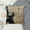 thumbnail image 2 of COMIO  Guitar Throw Pillow Cushion Cover, Faded Instrument Pattern with Vintage Inspired Background with Stained Design, Decorative Square Accent Pillow Case, Brown Black, 2 of 5