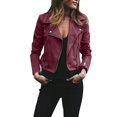 thumbnail image 1 of Womens Retro Solid Slim Fit Punk Jacket, 1 of 4