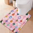 thumbnail image 3 of U-Shaped Toilet Mat Plush Bathroom Rug Mat Non Slip Bathroom Mats Christmas Ornaments Pattern, 3 of 5