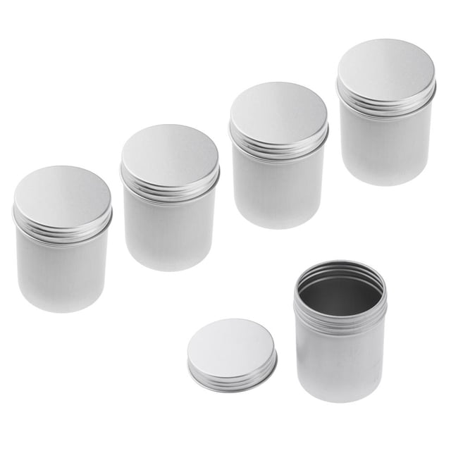 5 Packs 80ml Round Aluminum Metal Tin Cans Screw Top Empty Slip Slide Containers