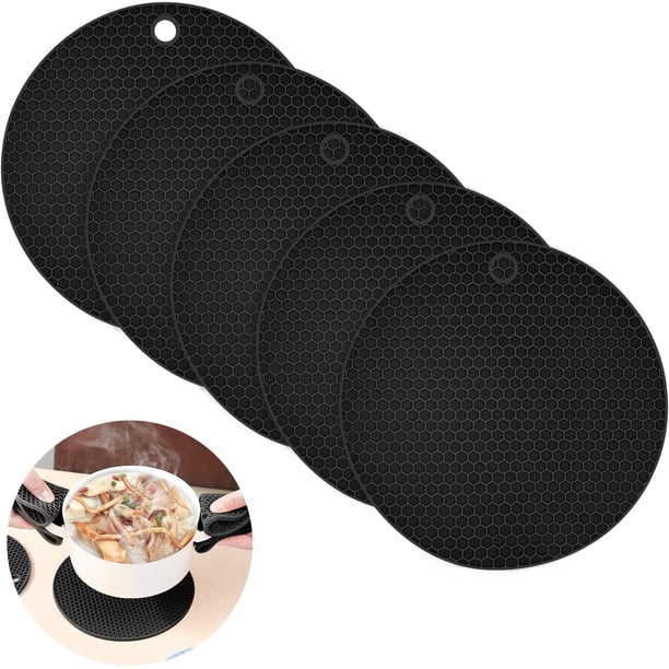 Salvamanteles de silicona esenciales para la cocina, antideslizantes, resistentes al calor, de silicona de grado alimenticio, multiusos, fáciles de limpiar, utensilios flexibles para platos calientes