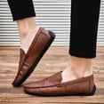 thumbnail image 4 of Men's Casual Loafers Slip On Leather Shoes Lightweight Driving Shoes Male Moccasins Classic Penny Loafer Flats Boat Shoes, 4 of 10