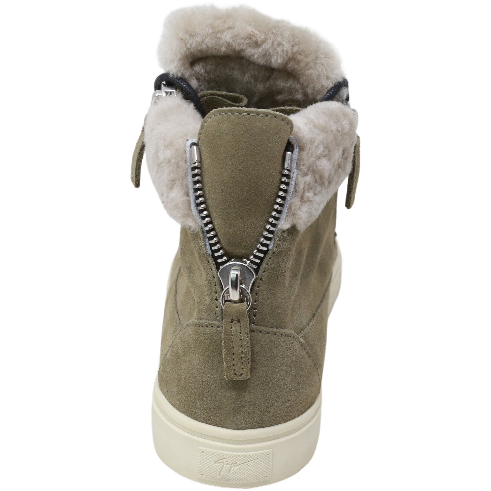 Giuseppe Zanotti Women s Fur Ankle Boot Grey High Top Leather 7M Walmart