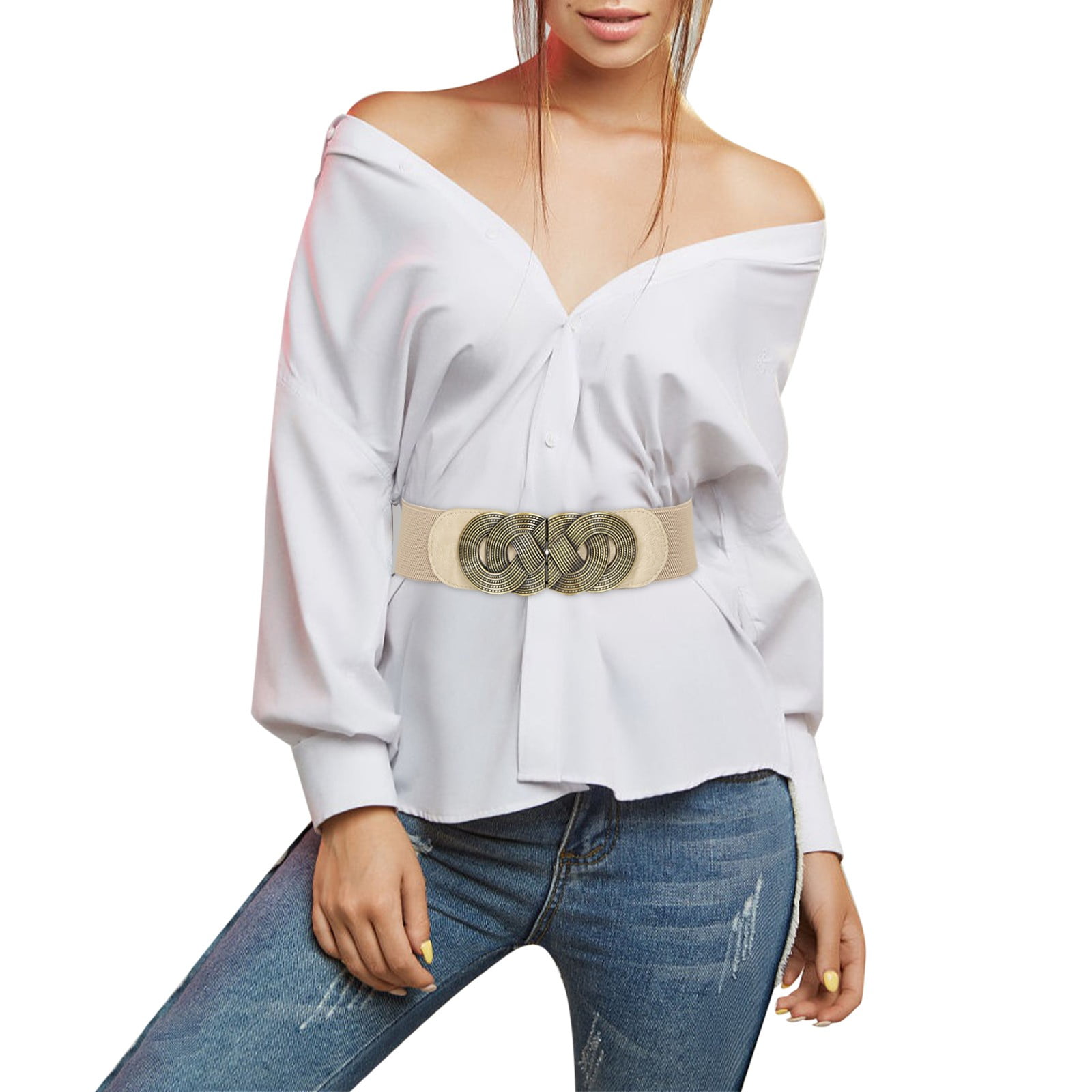 Belts For Women Fashion Vintage Wide Waist Elastic Stretch With