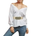 thumbnail image 2 of TANGNADE Womens Belts For Dresses Women's Fashion Elastic Stretch Vintage Wide Waist Belt Beige, 2 of 9